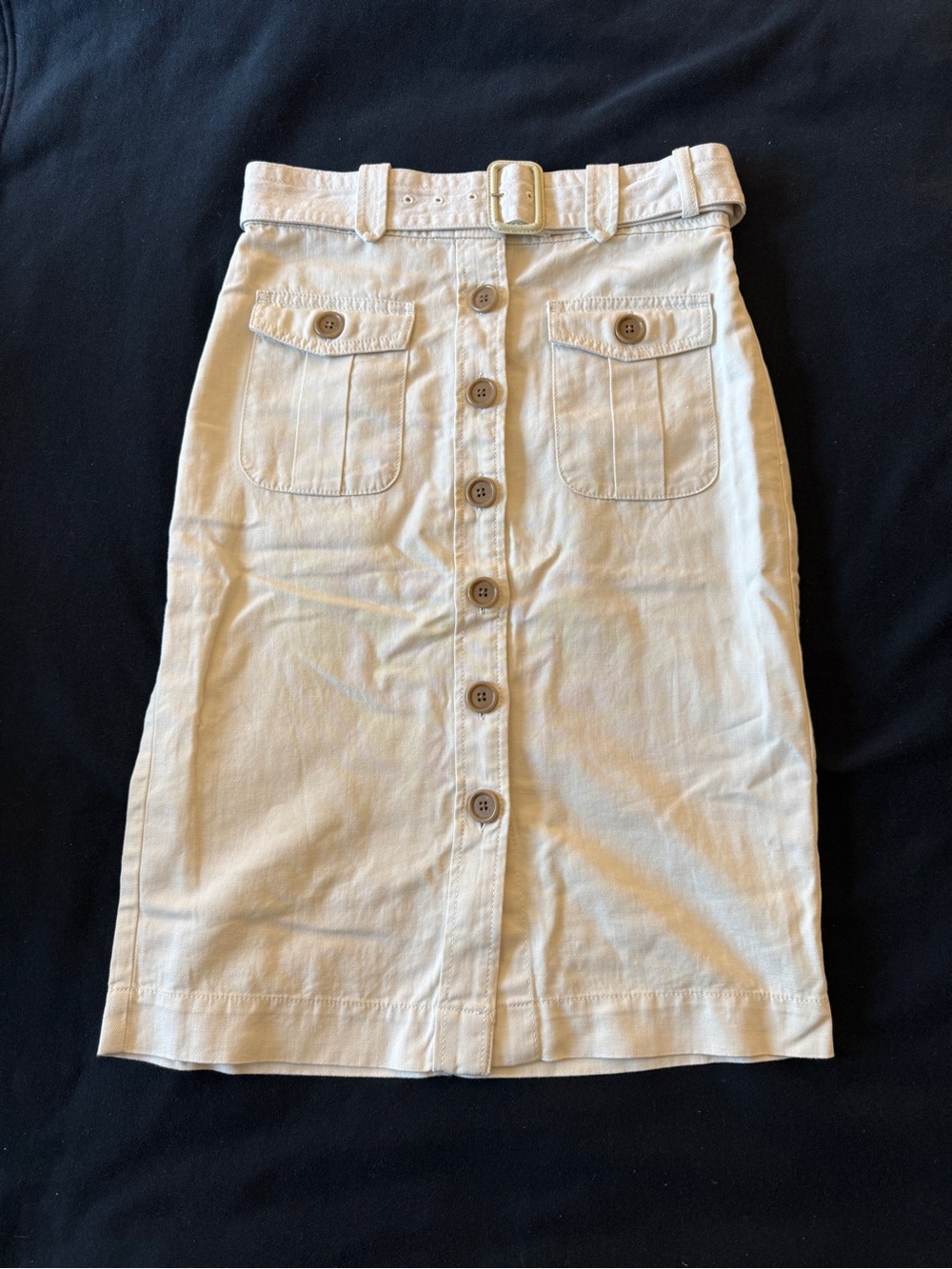 Banana Republic Button-Front Belted Midi Skirt